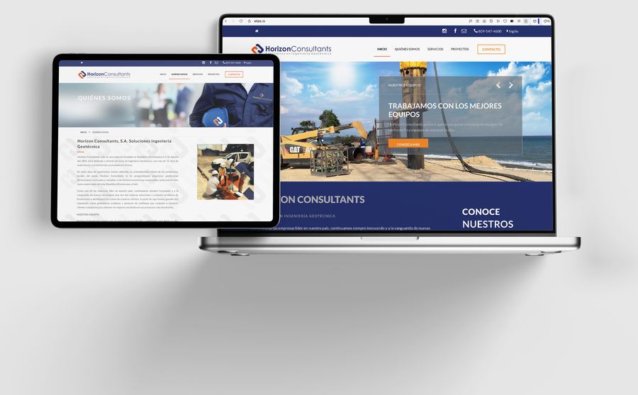 Horizon Consultants website on laptop and tablet